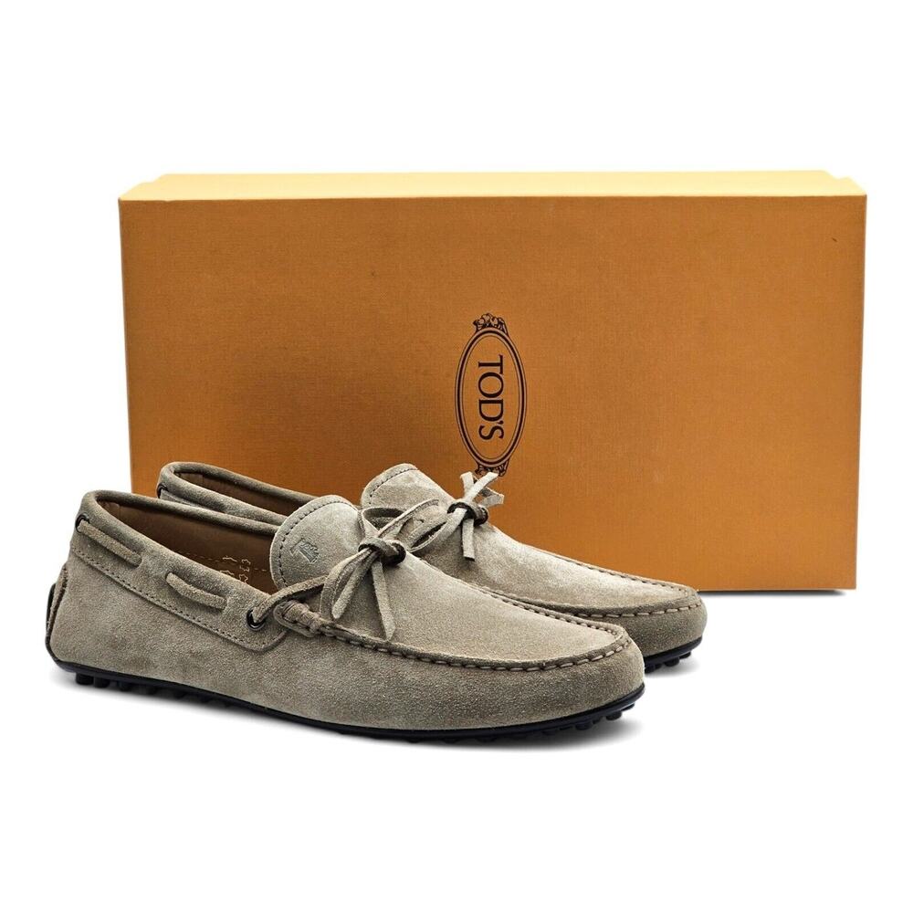 Tod's Driving Shoes City Gommino Suede Loafers Beige US 7 UK 5.5 - $695